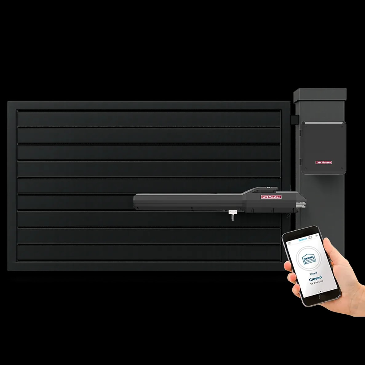 Technician installing an automatic sliding gate in New Jersey