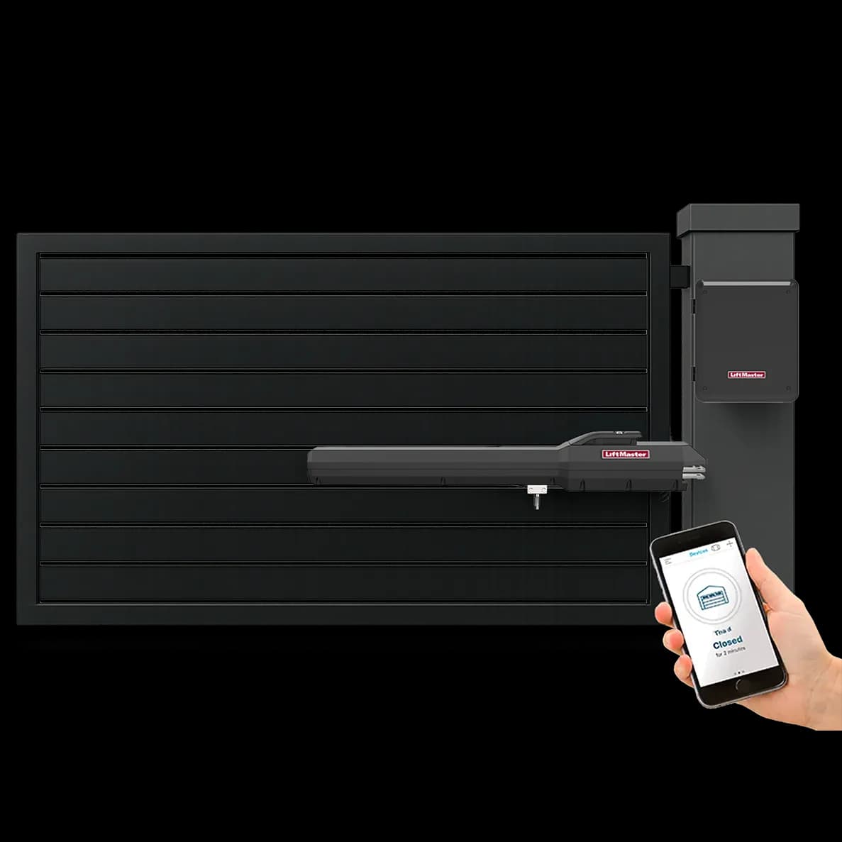 Technician installing an automatic sliding gate in New Jersey