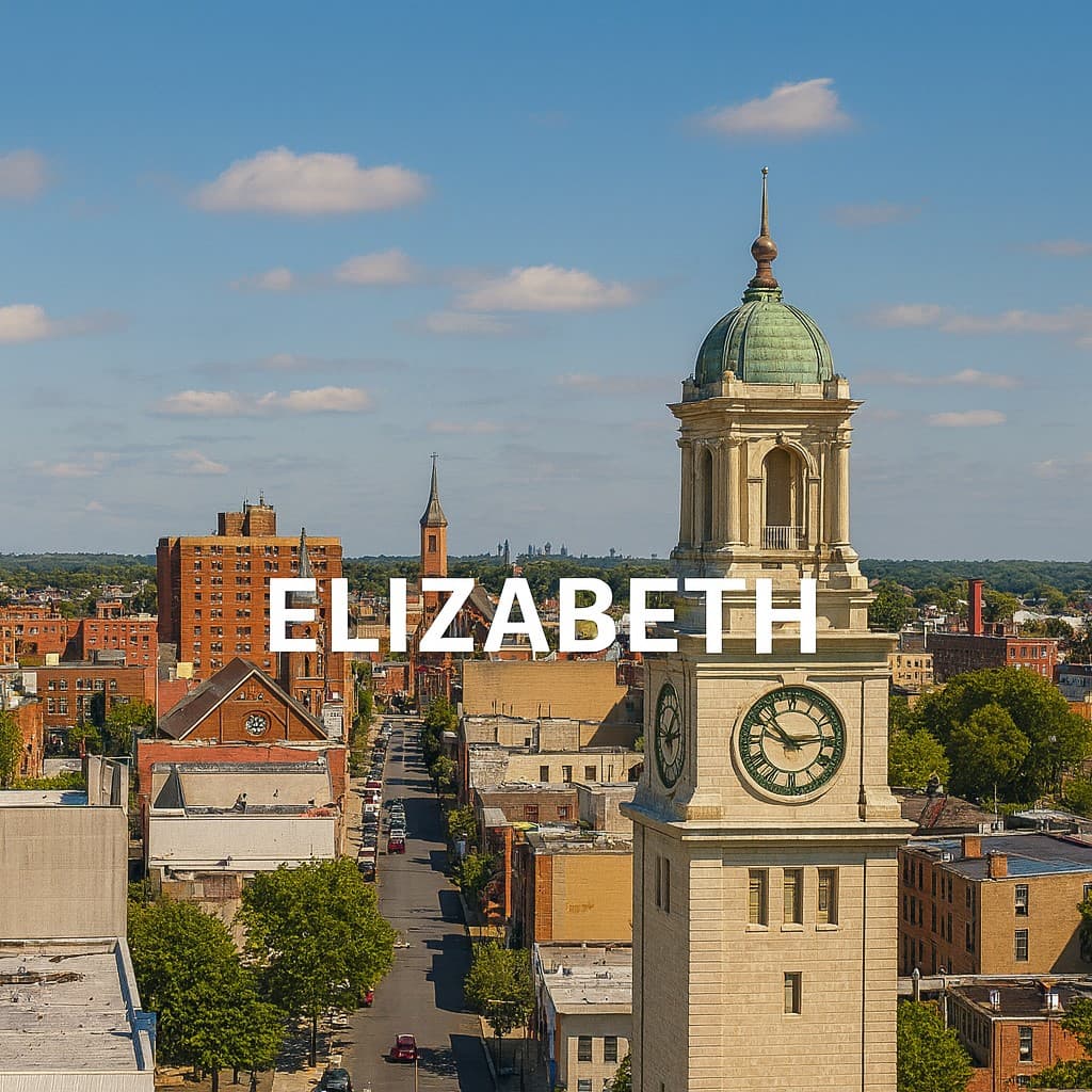 Elizabeth landmark featuring the Elizabeth Seaport and historic Midtown